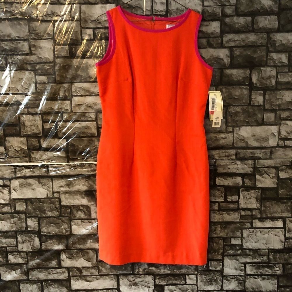 NWT Misty Lane Orange Sleeveless Dress Size 4